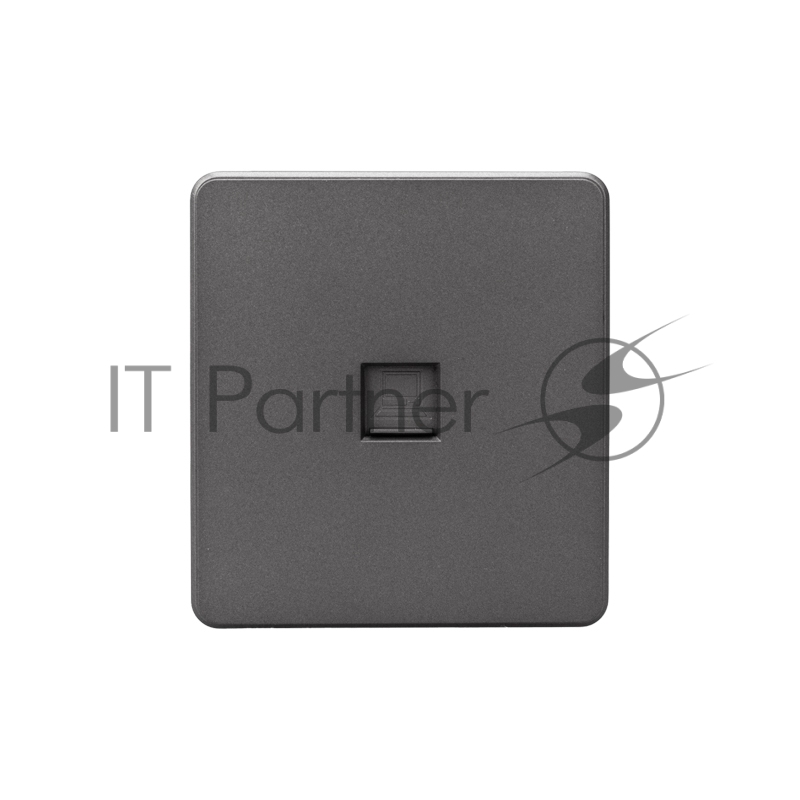 Розетка компьютерная Kranz ROUND RJ45 кат6 с/у титан