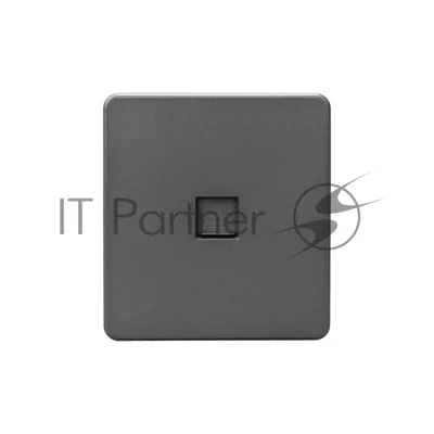 Розетка компьютерная Kranz ROUND RJ45 кат6 с/у титан