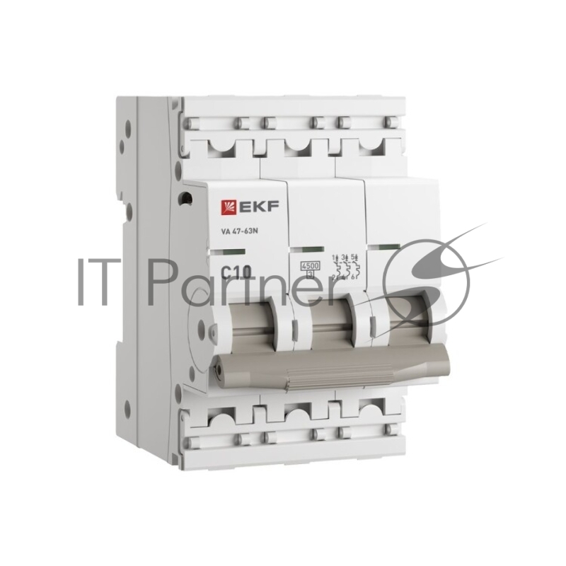 Выключатель автоматический 3п C 10А 4.5кА ВА 47-63N PROxima EKF M634310C
