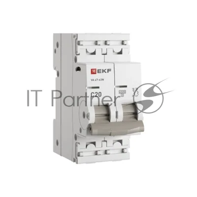 Выключатель автоматический 2п C 20А 4.5кА ВА 47-63N PROxima EKF M634220C