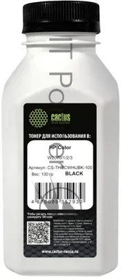 Тонер Cactus CS-THPCWHUBK-100 черный флакон 100гр. для принтера HP Color W2070/1/2/3