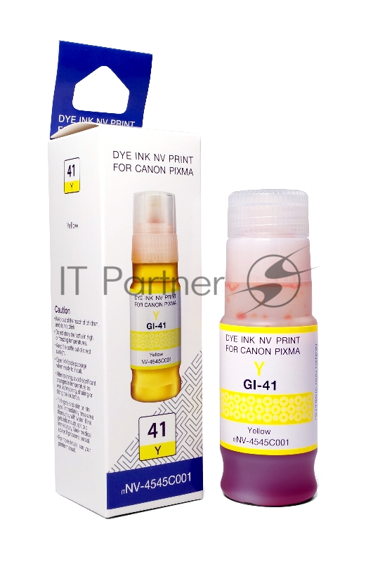 Чернила NVPrint GI-41 Y (NV-4545C001) для Canon Pixma G1420, G2420, G3420, G2460, G3460 (70 мл) Yellow (в коробке) совместимые