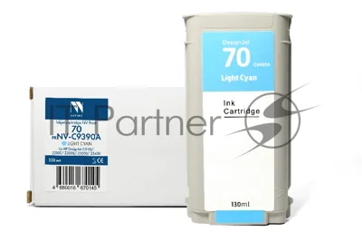 Струйный картридж NVPrint 70 (NV-C9390A) Light Cyan для HP DesignJet Z2100/Z3100/Z3200/Z5200/Z5400 (130 мл) совместимый