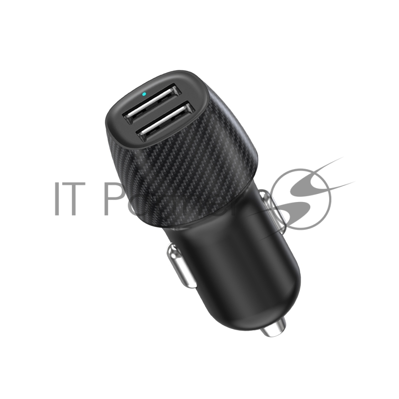 Автомобильное зарядное устройство c двумя портами Rexant (USB-А + USB-A) со световой индикацией, 12Вт, черное