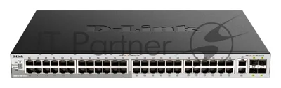 Коммутатор D-Link DGS-3130-54PS/B, 48×1 Гбит/с + 2×10 Гбит/с Base-T + 4×10 Гбит/с SFP+, управляемый