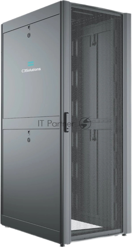Шкаф серверный C3 Solutions (C3.RF2401) напольный 24U 600x1050 мм пер. дв. перфор. 2 бок. пан. направл. под закл. гайки 1500 кг черный 1182 мм металл