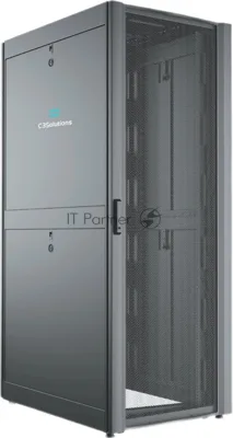Шкаф серверный C3 Solutions (C3.RF2401) напольный 24U 600x1050 мм пер. дв. перфор. 2 бок. пан. направл. под закл. гайки 1500 кг черный 1182 мм металл