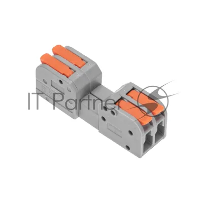 Клемма Rexant СМК 222-422R проходная разъемная 2 полюса серый 0,2-2,5/4 мм² (блистер 5 шт/уп)