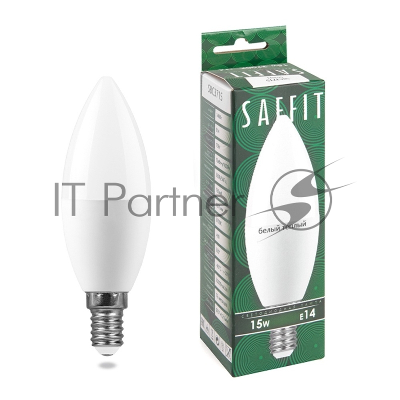 Лампа светодиодная SAFFIT SBC3715 LED 15Вт Е14 теплый матовая свеча
