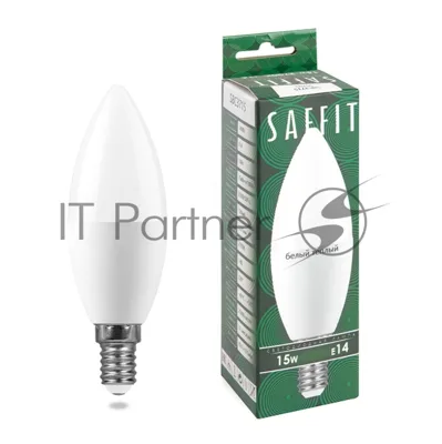 Лампа светодиодная SAFFIT SBC3715 LED 15Вт Е14 теплый матовая свеча