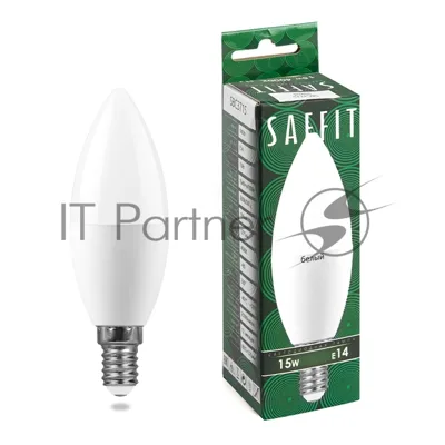 Лампа светодиодная SAFFIT SBC3715 LED 15Вт Е14 белый матовая свеча