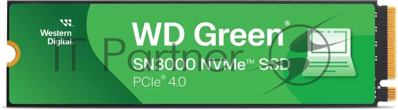 Накопитель SSD WD Green SN3000, 500Gb, PCIe 4.0 x4, M.2 2280, NVMe, R/W 5000/4100