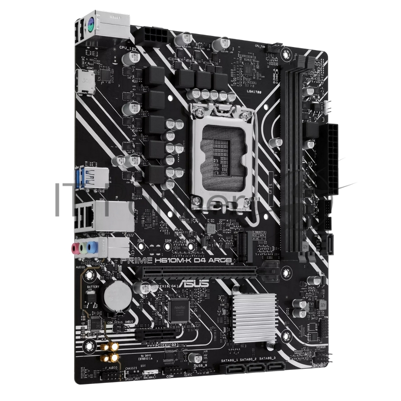 Материнская плата ASUS PRIME H610M-K D4 ARGB, LGA1700, Intel H610, 2xDDR4, 4xSATA, 1xM.2, 1xPCIe 4.0 x16, HDMI, 1x1Gb LAN, 3x3.5 мм, 7.1, microATX