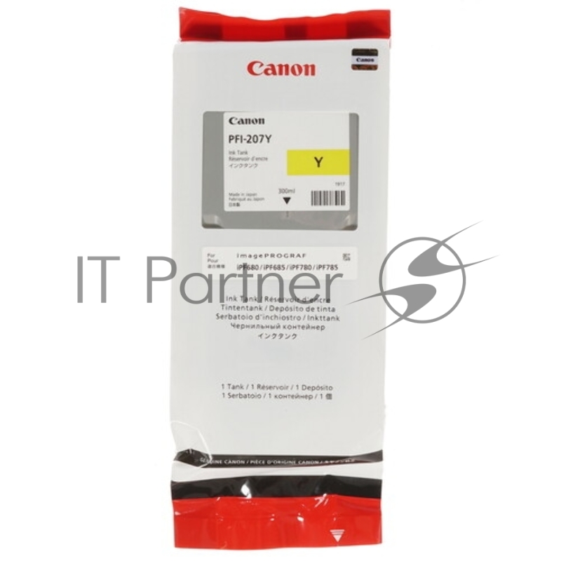 Картридж CANON PFI-207 Y желтый, 300 мл