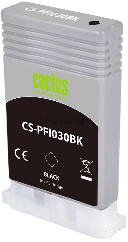 Картридж струйный Cactus CS-PFI030BK PFI-030BK черный (55мл) для Canon imagePROGRAF TA-20/30