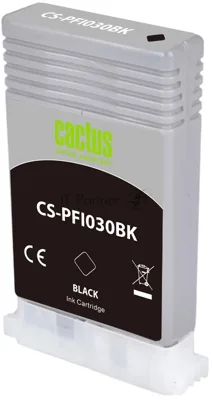 Картридж струйный Cactus CS-PFI030BK PFI-030BK черный (55мл) для Canon imagePROGRAF TA-20/30