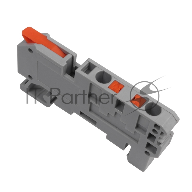 Клемма СМК Rexant 222-421-PT-4 3 вывода рычаг-push-in на DIN-рейку (0,5-4 мм²) серый (40 шт/уп)