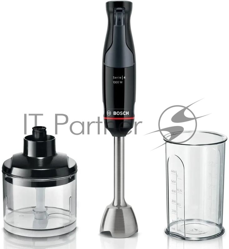 Блендер погружной Bosch MSM4B620 черный, 1000 Вт, плавная регулировка