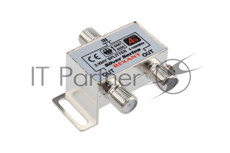 Делитель ТВ Rexant х 2 + 3 шт. F BOX 5-1000 МГц Silver