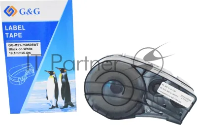 Картридж ленточный G&G GG-M21-750595WT черный на белом 19.1x6.4 для Brady BMP21-PLUS/BMP21-LAB