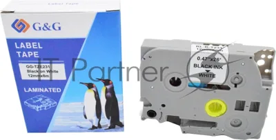 Картридж ленточный G&G GG-TZE231 черный на белом 12x8 для Brother 1010/1280/1280VP/2700VP