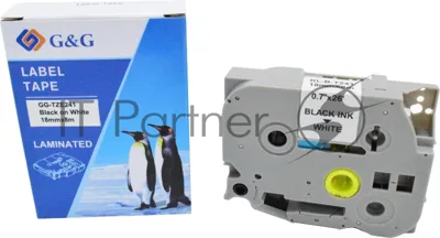 Картридж ленточный G&G GG-TZE241 черный на белом 18x8 для Brother 1230/1280/1280VP/2700VP