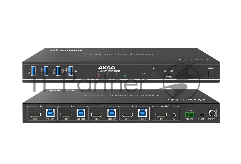 Коммутатор Infobit iSwitch 401HK 4K60 HDMI 4x1 KVM Switcher