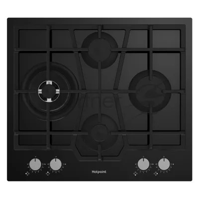 Газовая варочная поверхность Hotpoint HGS 62FD/BK, 4 конфорки, закаленное стекло, 9750 Вт