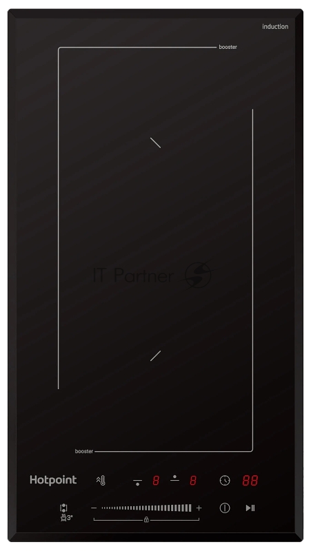 Индукционная варочная поверхность Hotpoint HS 1430 BA, 2 конфорки, с зоной расширения, стеклокерамика, 3500 Вт