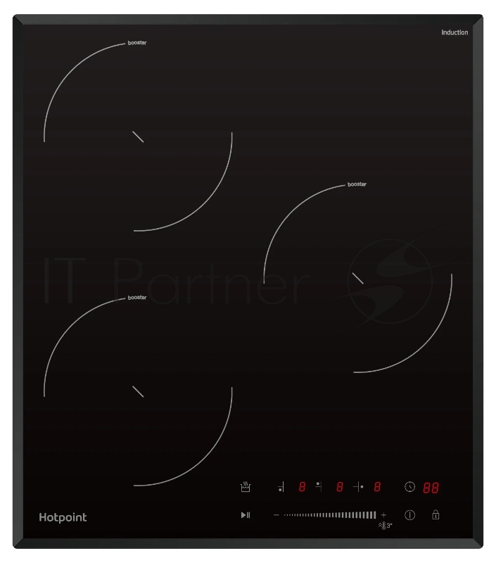 Индукционная варочная поверхность Hotpoint HS 1445 BA, 3 конфорки, стеклокерамика, 5500 Вт
