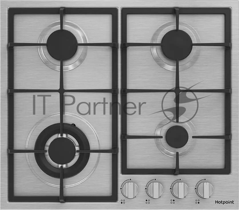 Газовая варочная панель Hotpoint HGMT 642 W IX, независимая, серебристый