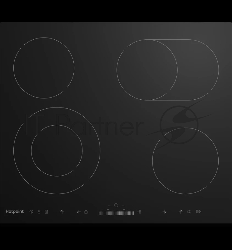 Электрическая варочная поверхность Hotpoint HR 6T5 B S, 4 конфорки, с зоной расширения, стеклокерамика, 6900 Вт
