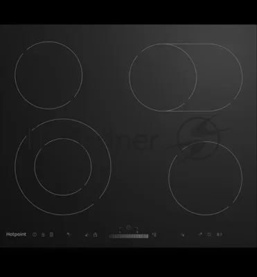 Электрическая варочная поверхность Hotpoint HR 6T5 B S, 4 конфорки, с зоной расширения, стеклокерамика, 6900 Вт