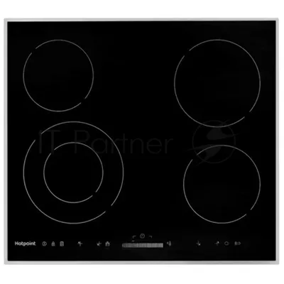 Электрическая варочная поверхность Hotpoint HR 6T2 X S, 4 конфорки, с зоной расширения, стеклокерамика, 6700 Вт