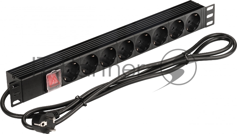 Блок распределения питания Lanmaster NM-PD16A-8XSH+S-2.0 гор.размещ. 8xSchuko базовые 16A Schuko 2м