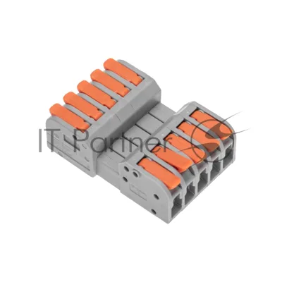 Клемма Rexant СМК 222-425R проходная разъемная 5 полюсов серый 0,2-2,5/4 мм² (блистер 3 шт/уп)