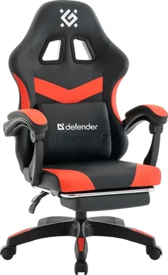 Кресло игровое Defender Runa PRO черный/крас, PU, класс2