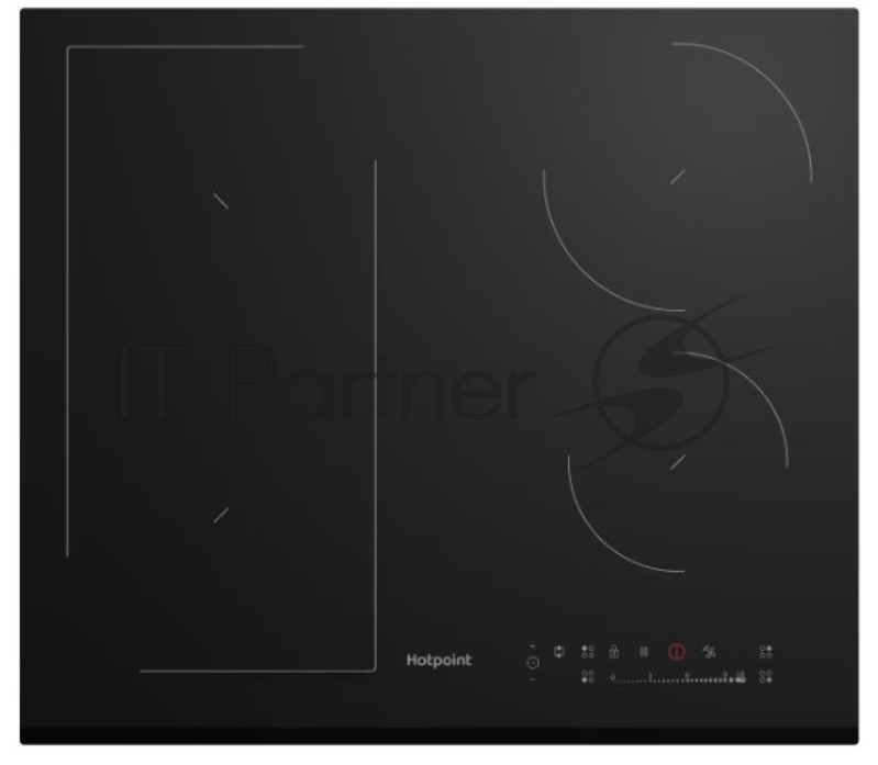 Индукционная варочная поверхность Hotpoint HS 3560B BF, 4 конфорки, с зоной расширения, стеклокерамика, 7400 Вт