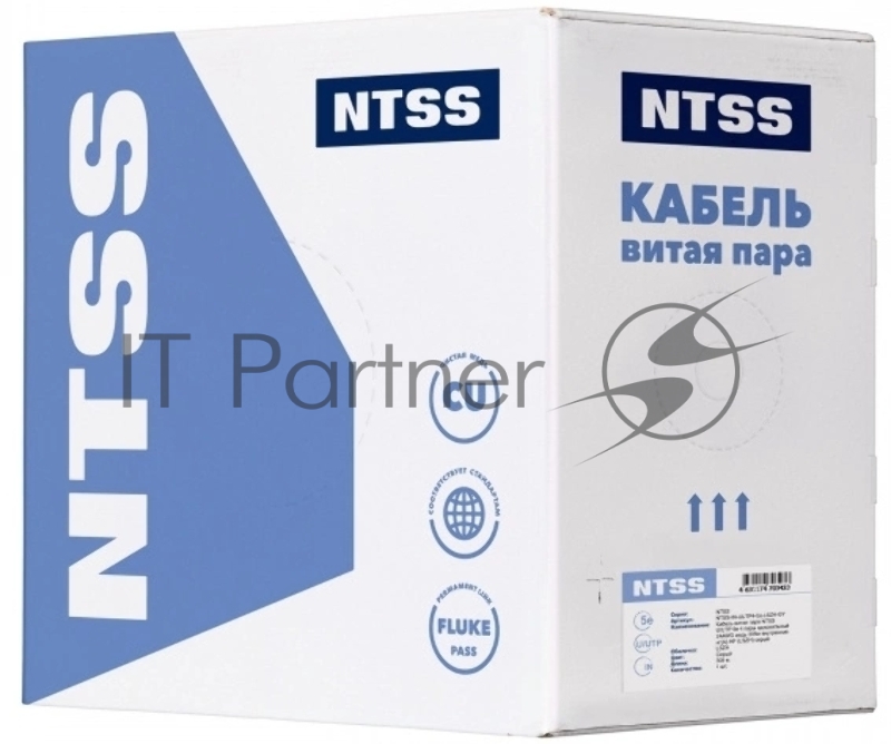 Кабель информационный NTSS NTSS-IN-UUTP4-5E-LSZH-GY cat.5E U/UTP 4 пары 24AWG LSZH внутренний 305м серый