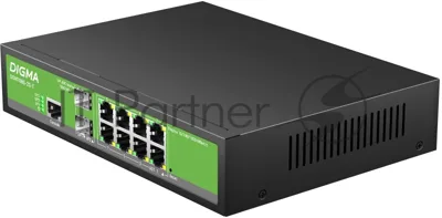Коммутатор Digma DSW708G-2S-T, 8×1 Гбит/с + 2×1 Гбит/с SFP, управляемый