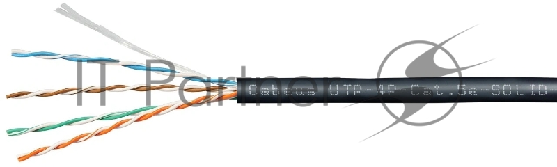 Кабель витая пара Cabeus UTP-4P-Cat.5e-SOLID-OUT-PE-UV U/UTP 5e кат. 4 пары (24 AWG), одножильный, для внешней прокладки, PE-UV (305 м)