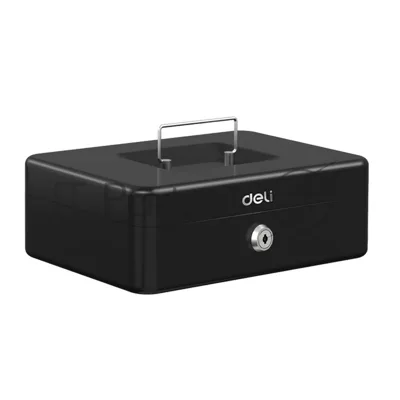 Сейф для денег Deli ET505 85х 250х 180 мм, ключевой, черный