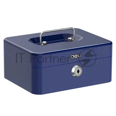 Сейф для денег Deli ET503 90х 200х 160 мм, ключевой, синий