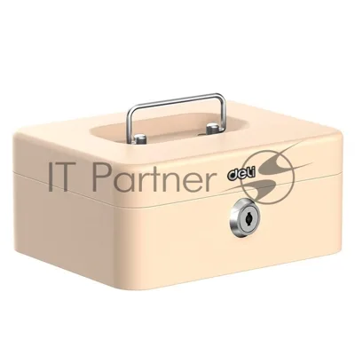 Сейф для денег Deli ET502 90х 200х 160 мм ключевой, бежевый