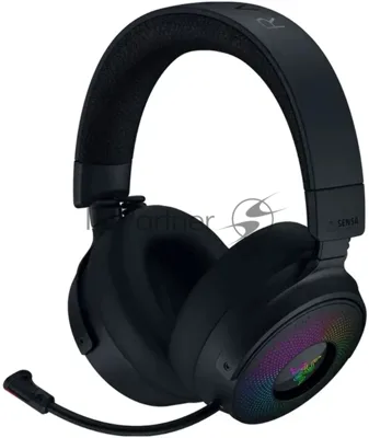 Гарнитура Razer Kraken V4 Pro чёрный, беспроводная + проводная, радиоканал, до 45 ч, подсветка