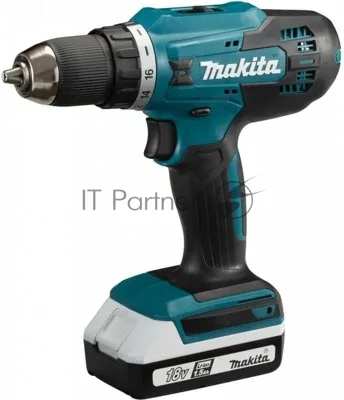 Дрель-шуруповерт Makita DF488D002, 18 В, 1,5 Ач, 42 Нм, щеточный