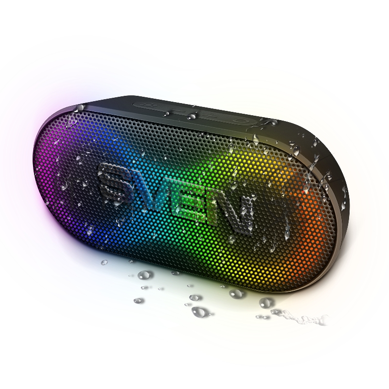 Портативная акустика SVEN PS-99, черный (10 Вт, Waterproof (IPx5), TWS, Bluetooth, 1800мА*ч)