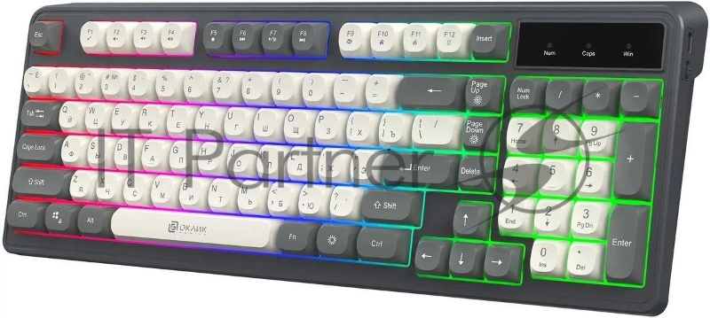 Клавиатура Oklick 731G проводная, USB Type-A, серый/белый
