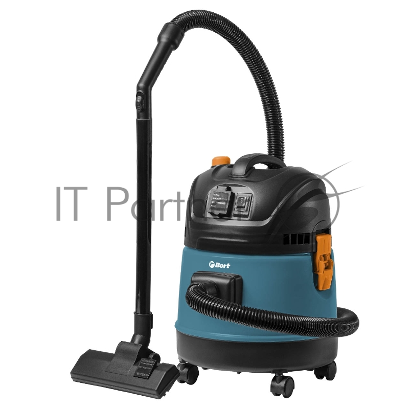 Строительный пылесос Bort BSS-1220-M (93417814) синий, 270/1200 Вт, уборка сухая/влажная, пылесборник мешок/контейнер, 20 л