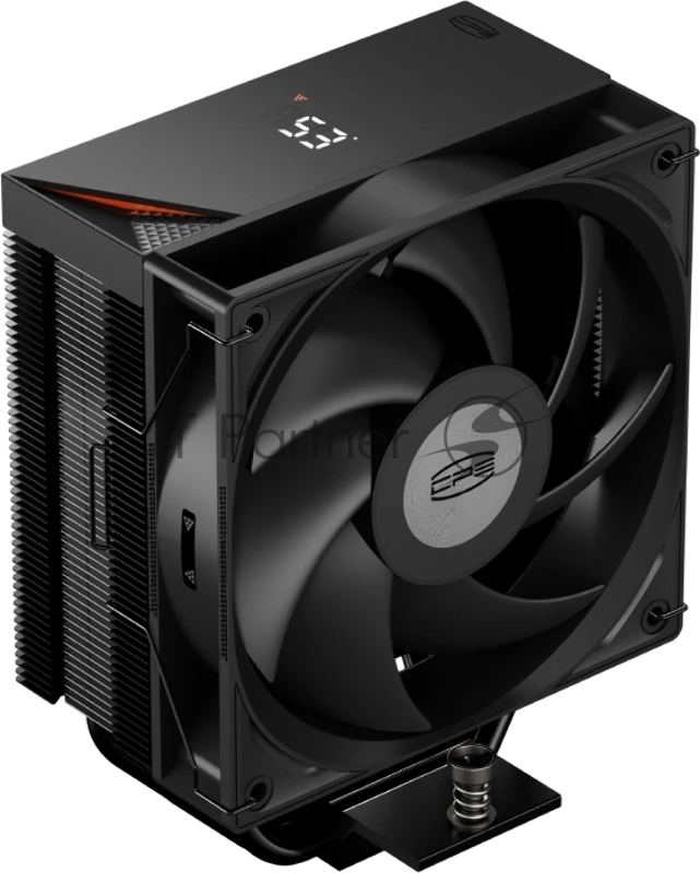 Кулер для процессора PCCooler RT400 Digital BK (230W, 4-pin PWM, LED temp., 152mm, Al/Cu, 4x6mm, 1x120мм, 73.32CFM, 34.9dBA, 2200RPM, S: 1851/1700/1200/115X, AM5/AM4, черный)